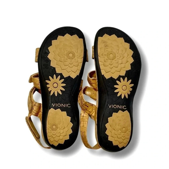 Vionic Orthaheel Amber Cork Leather Sandals - Picture 4 of 4